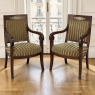 Pair of French Empire Period Mahogany Ormolu Armchairs ~ Fauteuils