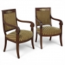 Pair of French Empire Period Mahogany Ormolu Armchairs ~ Fauteuils
