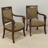 Pair of French Empire Period Mahogany Ormolu Armchairs ~ Fauteuils