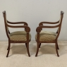 Pair of French Empire Period Mahogany Ormolu Armchairs ~ Fauteuils