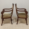 Pair of French Empire Period Mahogany Ormolu Armchairs ~ Fauteuils