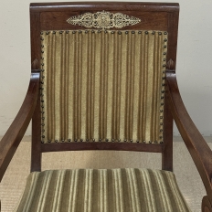 Pair of French Empire Period Mahogany Ormolu Armchairs ~ Fauteuils