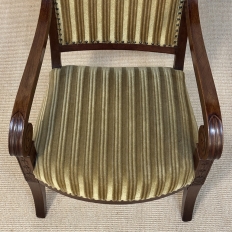 Pair of French Empire Period Mahogany Ormolu Armchairs ~ Fauteuils