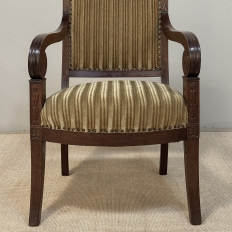 Pair of French Empire Period Mahogany Ormolu Armchairs ~ Fauteuils
