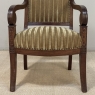 Pair of French Empire Period Mahogany Ormolu Armchairs ~ Fauteuils