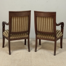 Pair of French Empire Period Mahogany Ormolu Armchairs ~ Fauteuils