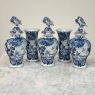 Set of Five 18th Century Dutch Delft Biblical-Themed Garniture Vases