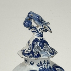 Set of Five 18th Century Dutch Delft Biblical-Themed Garniture Vases