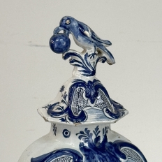 Set of Five 18th Century Dutch Delft Biblical-Themed Garniture Vases