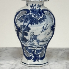 Set of Five 18th Century Dutch Delft Biblical-Themed Garniture Vases