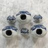 Set of Five 18th Century Dutch Delft Biblical-Themed Garniture Vases