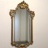 Antique Italian Gilded and Painted Rococo Style Mirror