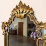 Antique Italian Gilded and Painted Rococo Style Mirror