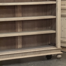 Antique Dutch Neoclassical Open Bookcase in Solid Stripped White Oak