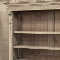 Antique Dutch Neoclassical Open Bookcase in Solid Stripped White Oak