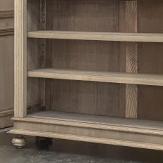 Antique Dutch Neoclassical Open Bookcase in Solid Stripped White Oak
