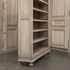 Antique Dutch Neoclassical Open Bookcase in Solid Stripped White Oak