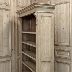 Antique Dutch Neoclassical Open Bookcase in Solid Stripped White Oak