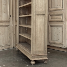 Antique Dutch Neoclassical Open Bookcase in Solid Stripped White Oak