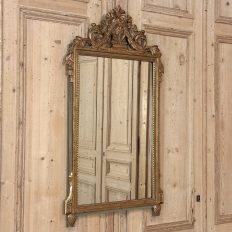 19th Century Italian Louis XVI Hand-Carved Giltwood and Painted Mirror