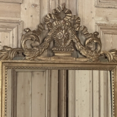 19th Century Italian Louis XVI Hand-Carved Giltwood and Painted Mirror