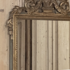 19th Century Italian Louis XVI Hand-Carved Giltwood and Painted Mirror