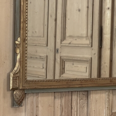 19th Century Italian Louis XVI Hand-Carved Giltwood and Painted Mirror