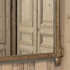 19th Century Italian Louis XVI Hand-Carved Giltwood and Painted Mirror