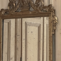 19th Century Italian Louis XVI Hand-Carved Giltwood and Painted Mirror