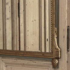19th Century Italian Louis XVI Hand-Carved Giltwood and Painted Mirror