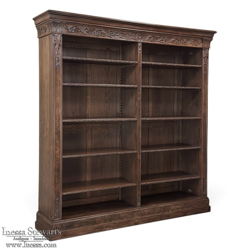Antique Dutch Neoclassical Walnut Open Bookcase