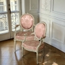 Pair 19th Century French Louis XVI Painted Armchairs