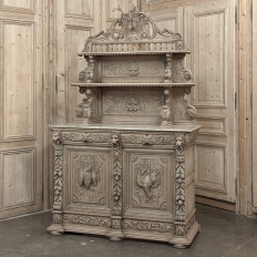 19th Century French Renaissance Hunt Buffet in Stripped Oak