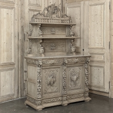 19th Century French Renaissance Hunt Buffet in Stripped Oak
