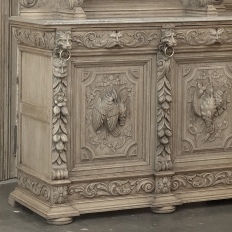 19th Century French Renaissance Hunt Buffet in Stripped Oak
