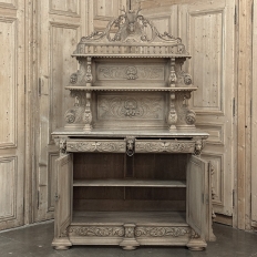 19th Century French Renaissance Hunt Buffet in Stripped Oak