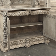 19th Century French Renaissance Hunt Buffet in Stripped Oak