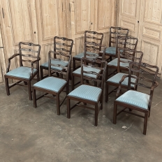 Set of 10 Edwardian Mahogany Dining Chairs includes 2 Armchairs
