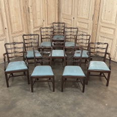 Set of 10 Edwardian Mahogany Dining Chairs includes 2 Armchairs