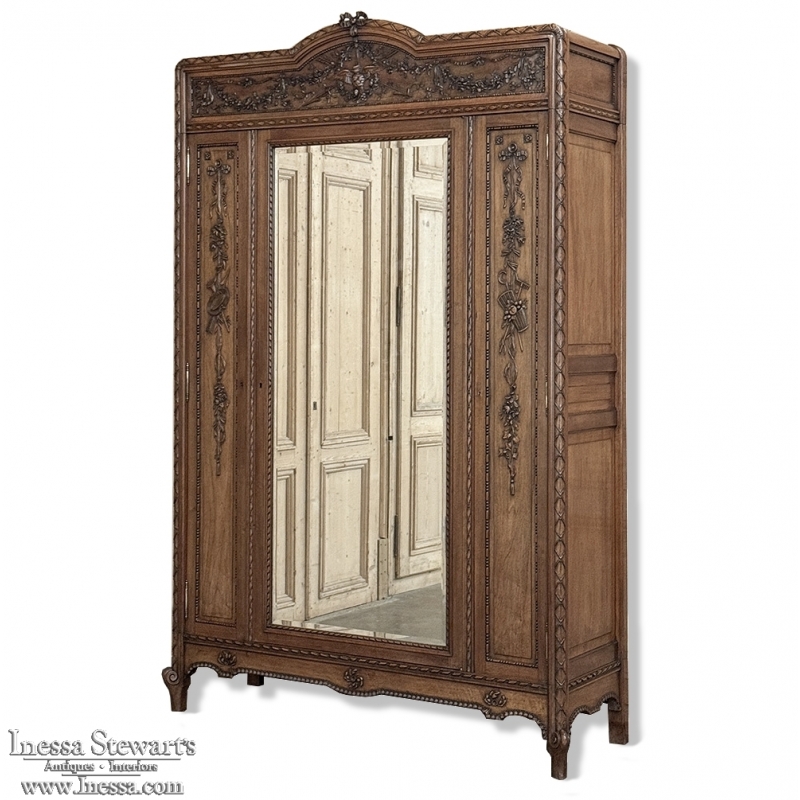19th Century French Louis XVI Walnut Armoire