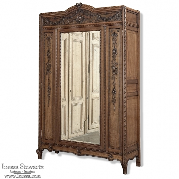 19th Century French Louis XVI Walnut Armoire