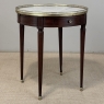 19th Century French Louis XVI Mahogany Marble Top Bouillotte Table