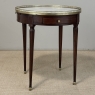 19th Century French Louis XVI Mahogany Marble Top Bouillotte Table
