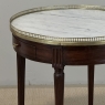 19th Century French Louis XVI Mahogany Marble Top Bouillotte Table