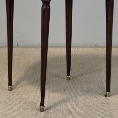 19th Century French Louis XVI Mahogany Marble Top Bouillotte Table