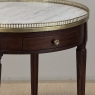 19th Century French Louis XVI Mahogany Marble Top Bouillotte Table