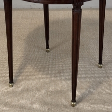 19th Century French Louis XVI Mahogany Marble Top Bouillotte Table