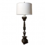 19th Century French Brass Candlestick Lamp