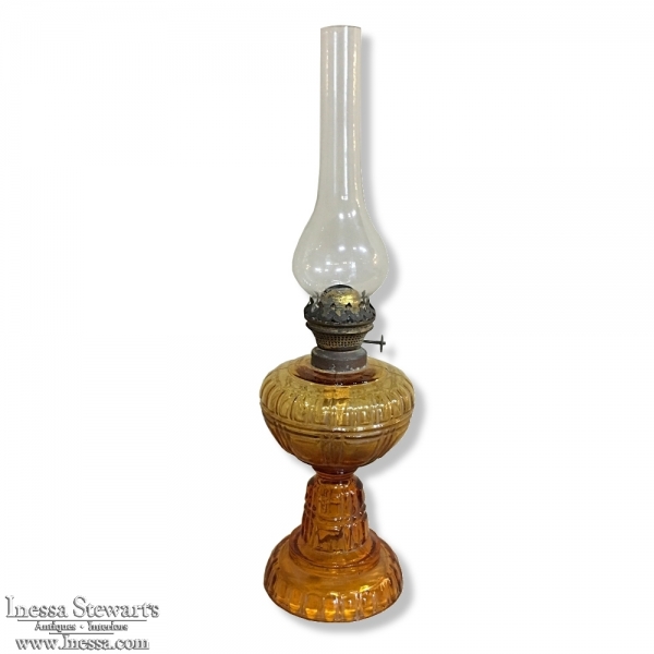 19th Century Belgian Glass Oil Lantern