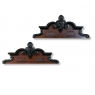 Pair Napoleon III Period Ebonized Walnut Over Door Crowns